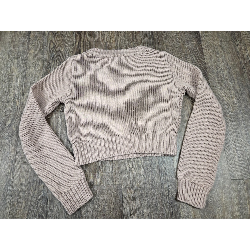 Bershka BSK Knitwear Mauve Dusty Pink Crop Sweater Size Small - Picture 5 of 5
